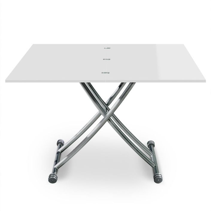 Table basse relevable blanc laqué Kazer L 57/114 x P 100 x H 39/76 cm - Photo n°2