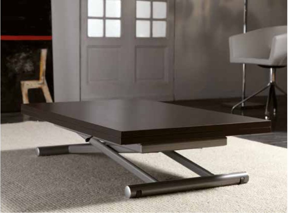 Table basse relevable bois gris basalte Soft 110x70/140 cm - Photo n°4