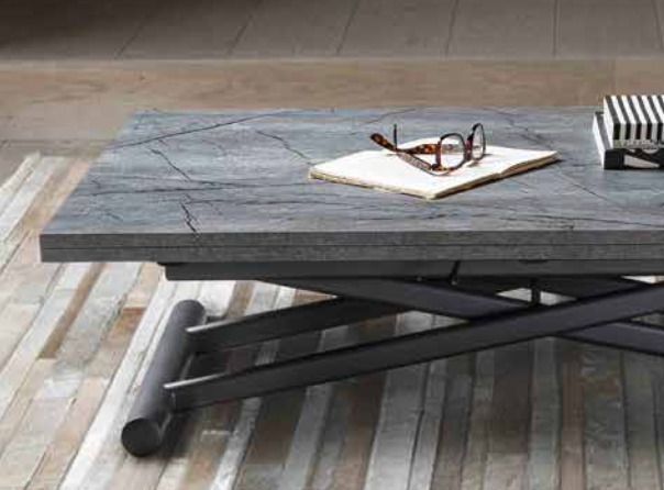 Table basse relevable bois gris basalte Soft 110x70/140 cm - Photo n°2