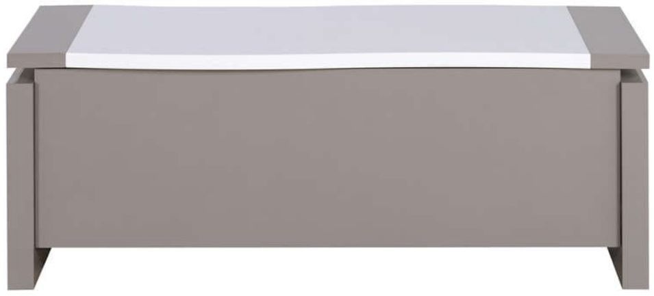 Table basse relevable bois laqué blanc et gris Ravi - Photo n°1