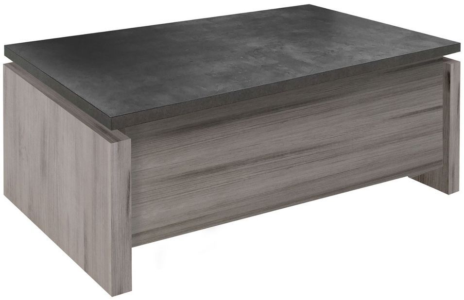 Table basse relevable chêne gris et et béton foncé Oscaro - Photo n°1