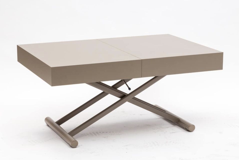 Table basse relevable et extensible blanche Alexandra 120/153/186 et 220 cm - Photo n°6
