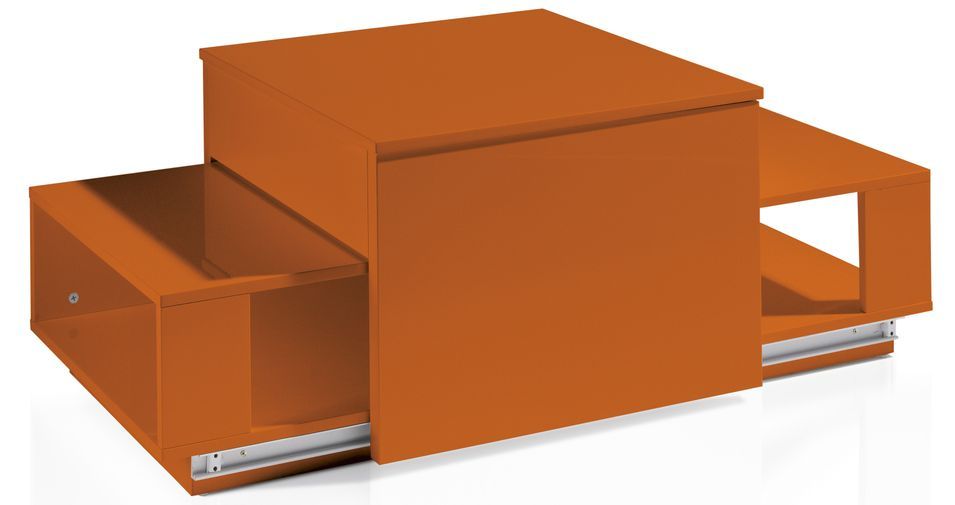 Table basse relevable Laquée Orange Optima - Photo n°1