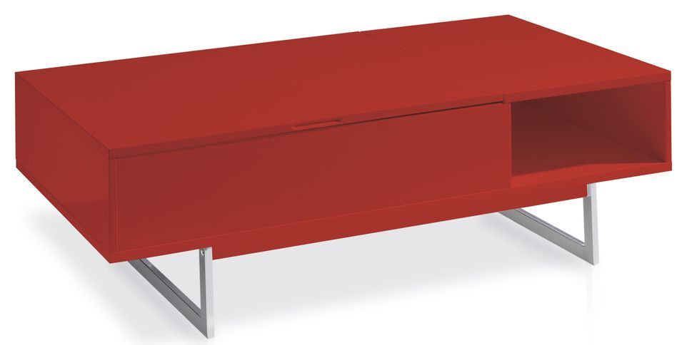 Table basse relevable Laquée Rouge Marsa - Photo n°1