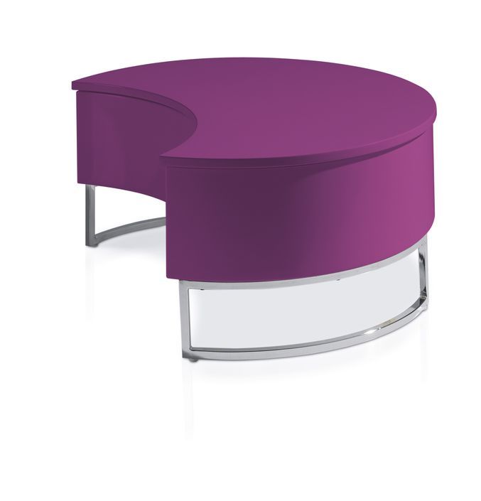 Table basse relevable Laquée violet Pied acier chromé Luna - Photo n°1