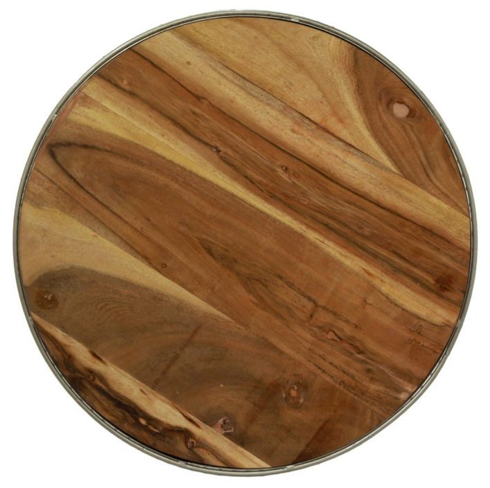 Table basse ronde bois clair et métal gris Unio - Lot de 2 - Photo n°4