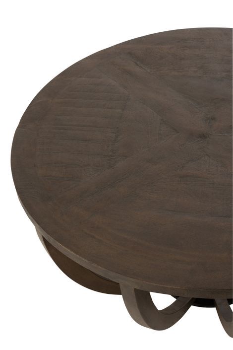 Table basse ronde bois de manguier foncé Roma L 90 cm - Photo n°3