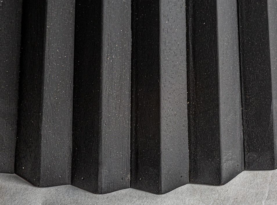 Table basse ronde marbre et pied manguier massif noir Lial D 100 cm - Photo n°6