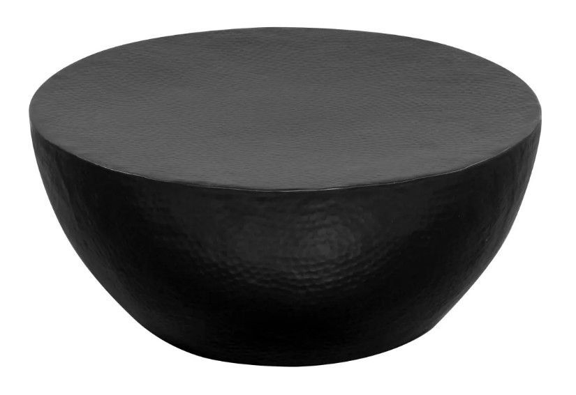 Table basse ronde métal martelé noir Sym - Photo n°2