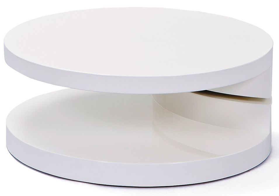 Table basse ronde pivotante blanc Rota - Photo n°1