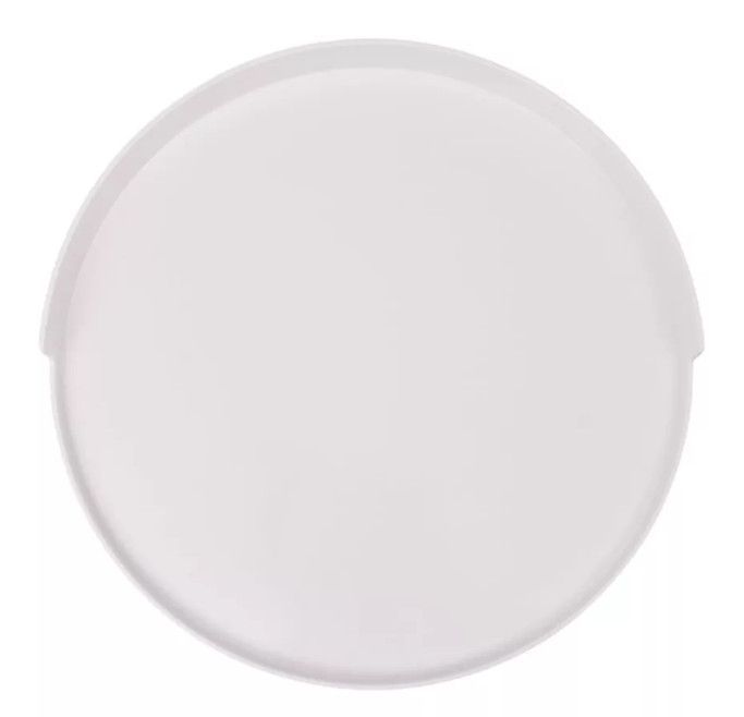 Table basse ronde plastique blanc et pieds métal beige Attala - Photo n°3