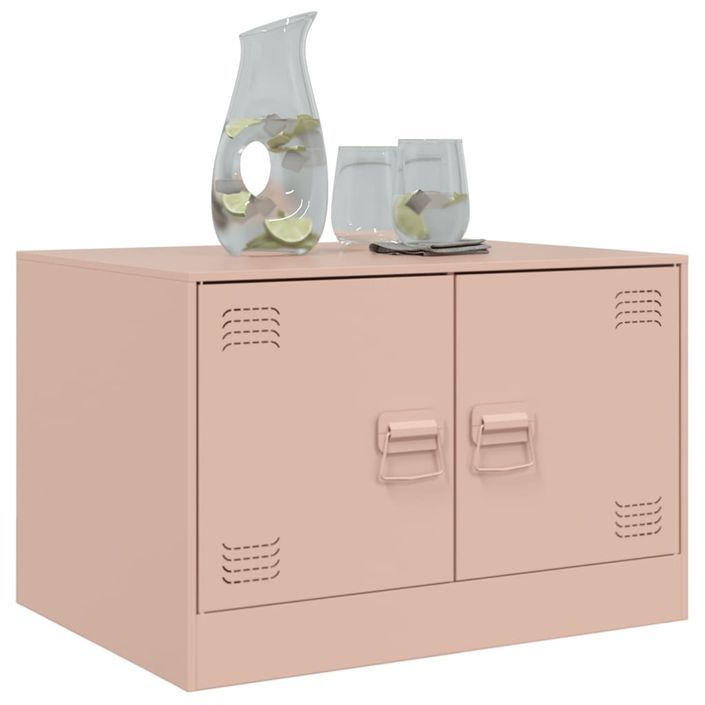 Table basse rose 67x50x44 cm acier - Photo n°4