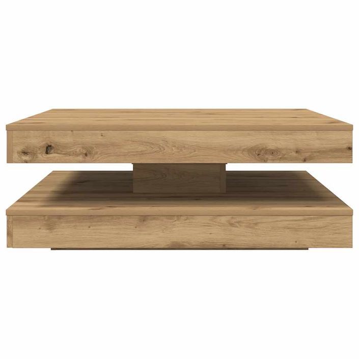 Table basse rotative à 360 degrés chêne artisanal 90x90x34,5 cm - Photo n°5