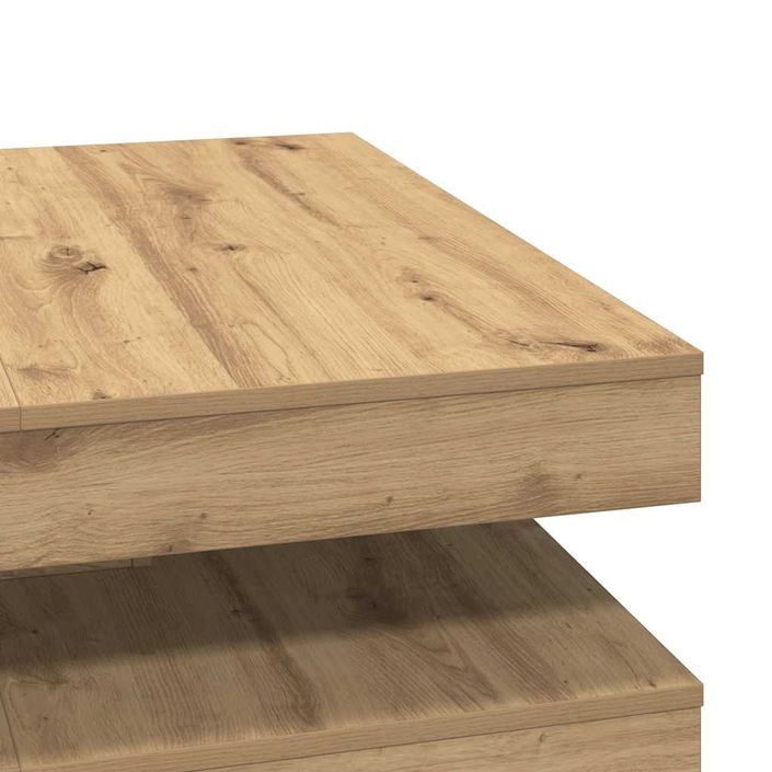 Table basse rotative à 360 degrés chêne artisanal 90x90x34,5 cm - Photo n°8