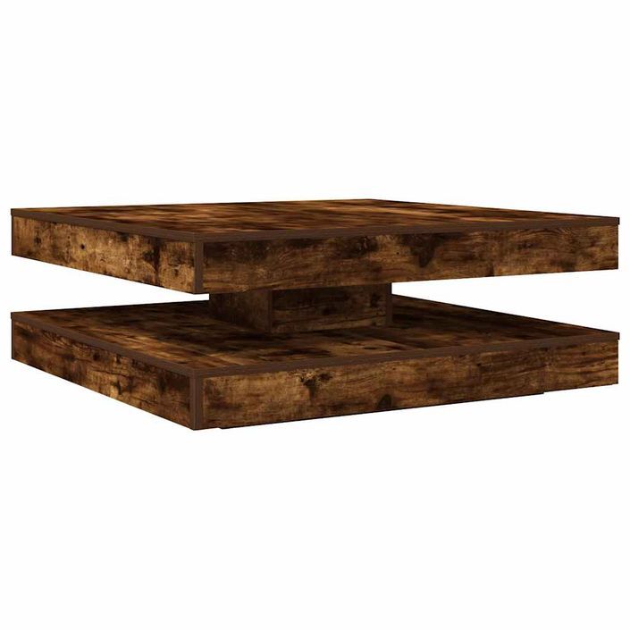 Table basse rotative à 360 degrés chêne fumé 90x90x34,5 cm - Photo n°6