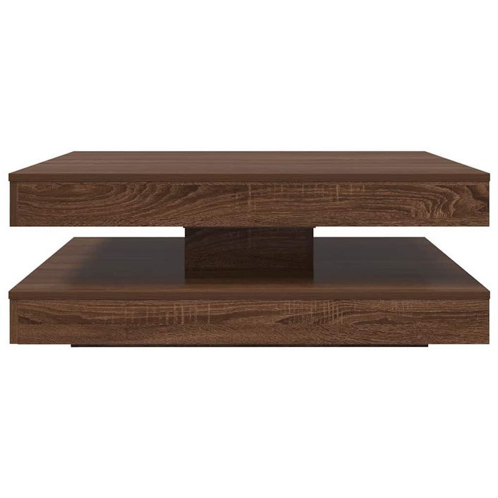 Table basse rotative à 360 degrés chêne marron 90x90x34,5 cm - Photo n°5