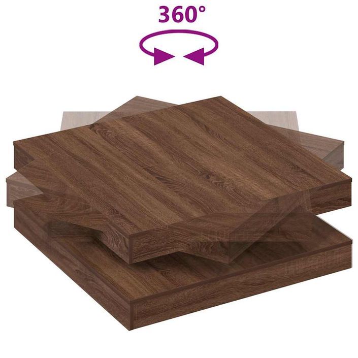 Table basse rotative à 360 degrés chêne marron 90x90x34,5 cm - Photo n°7