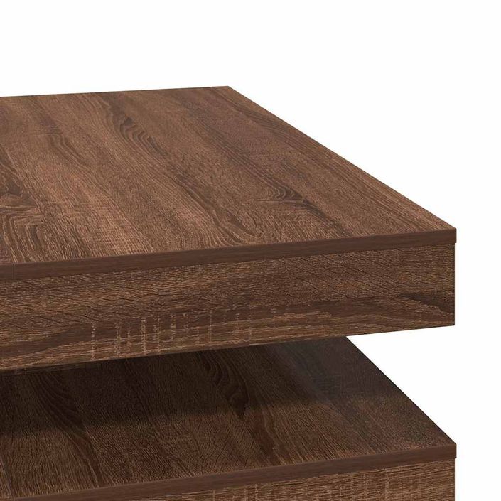 Table basse rotative à 360 degrés chêne marron 90x90x34,5 cm - Photo n°8