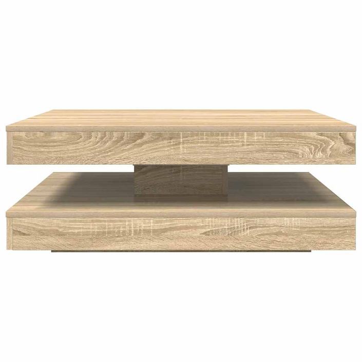 Table basse rotative à 360 degrés chêne sonoma 90x90x34,5 cm - Photo n°5