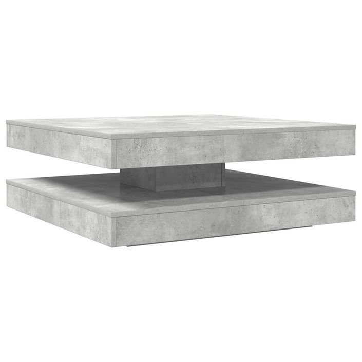 Table basse rotative à 360 degrés gris béton 90x90x34,5 cm - Photo n°2