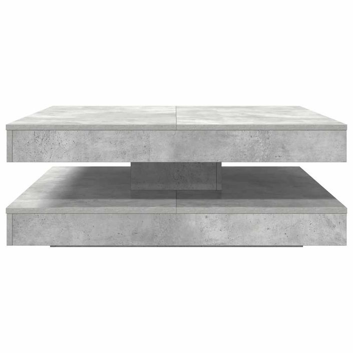 Table basse rotative à 360 degrés gris béton 90x90x34,5 cm - Photo n°4