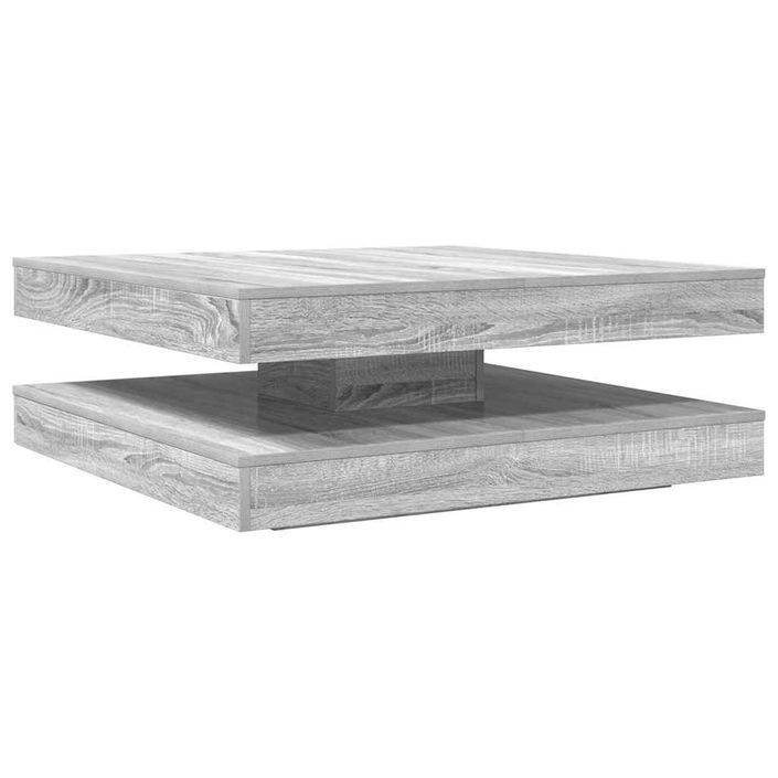 Table basse rotative à 360 degrés sonoma gris 90x90x34,5 cm - Photo n°2