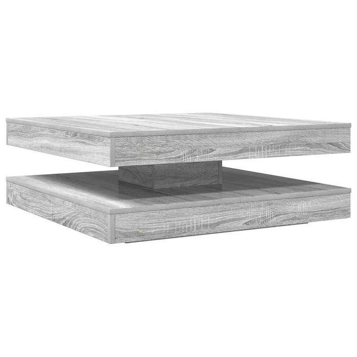 Table basse rotative à 360 degrés sonoma gris 90x90x34,5 cm - Photo n°6