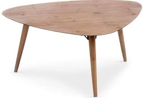 Table basse scandinave triangulaire chêne Janette - Photo n°1