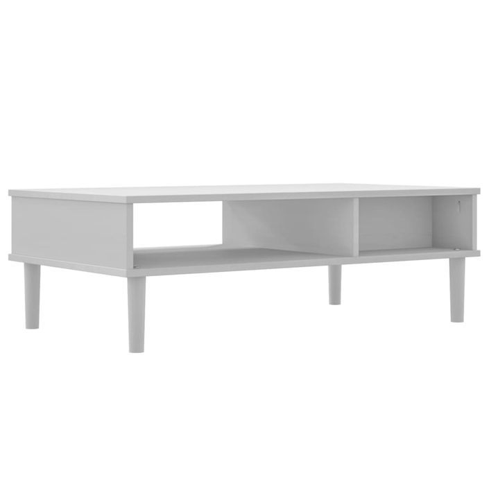 Table basse SENJA aspect rotin blanc 100x55x33 cm bois massif - Photo n°8