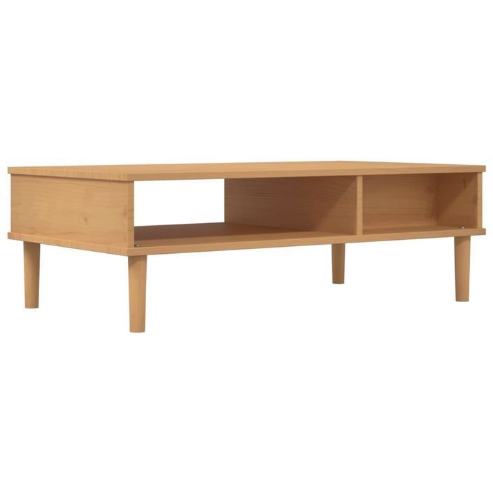 Table basse SENJA aspect rotin marron 100x55x33 cm bois massif - Photo n°8