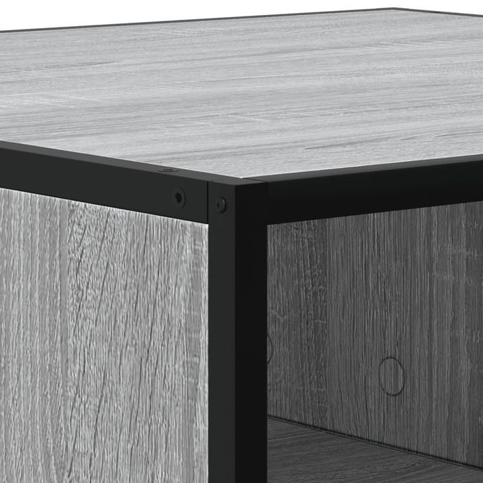 Table basse sonoma gris 100x100x30cm bois d'ingénierie et métal - Photo n°8