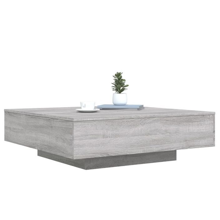 Table basse sonoma gris 100x100x31 cm bois d'ingénierie - Photo n°4