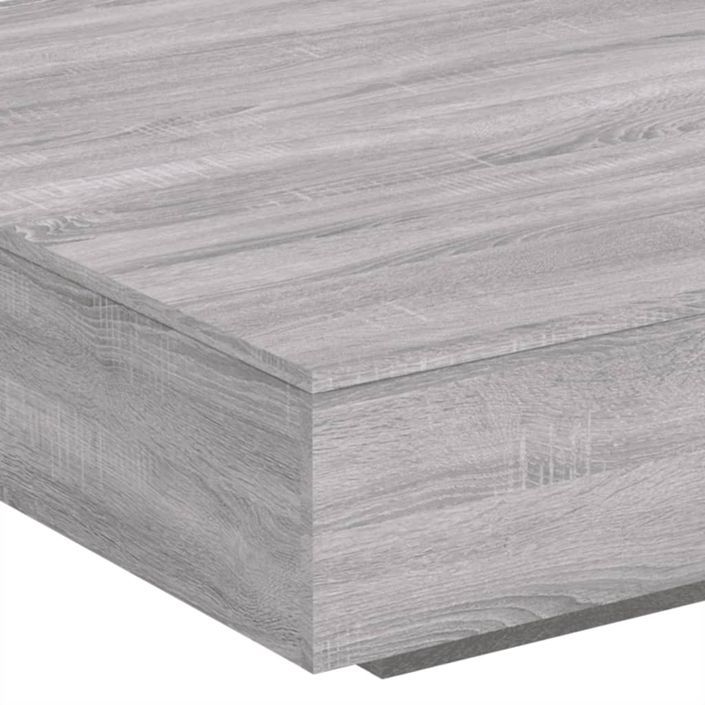 Table basse sonoma gris 100x100x31 cm bois d'ingénierie - Photo n°8