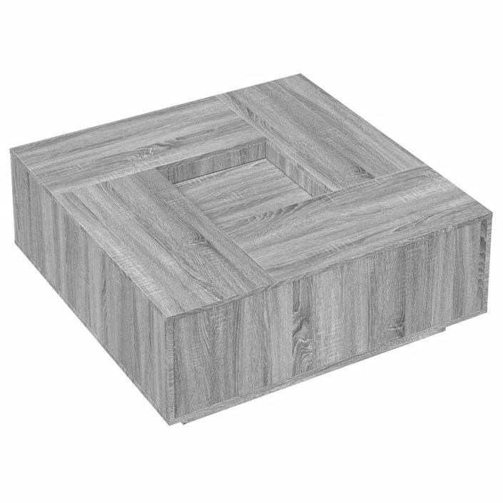 Table basse sonoma gris 100x100x40 cm bois d'ingénierie - Photo n°4