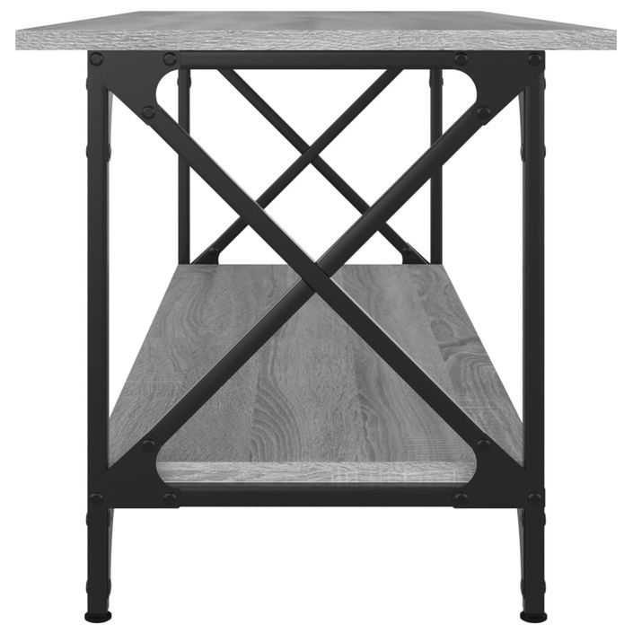 Table basse Sonoma gris 100x45x45 cm Bois d'ingénierie et fer - Photo n°5