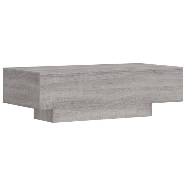 Table basse sonoma gris 100x49,5x31 cm bois d'ingénierie - Photo n°1