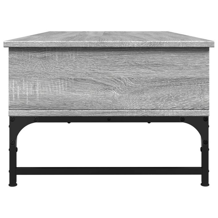 Table basse sonoma gris 100x50x35 cm bois d'ingénierie et métal - Photo n°6