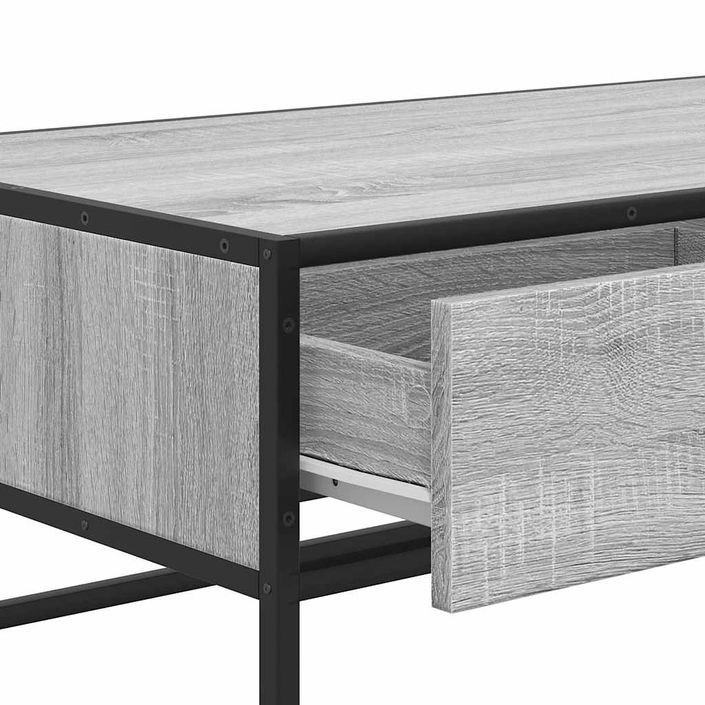 Table basse sonoma gris 100x50x35 cm bois d'ingénierie et métal - Photo n°9