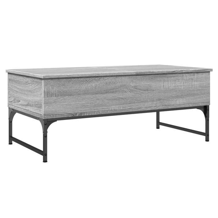 Table basse sonoma gris 100x50x40 cm bois d'ingénierie et métal - Photo n°1