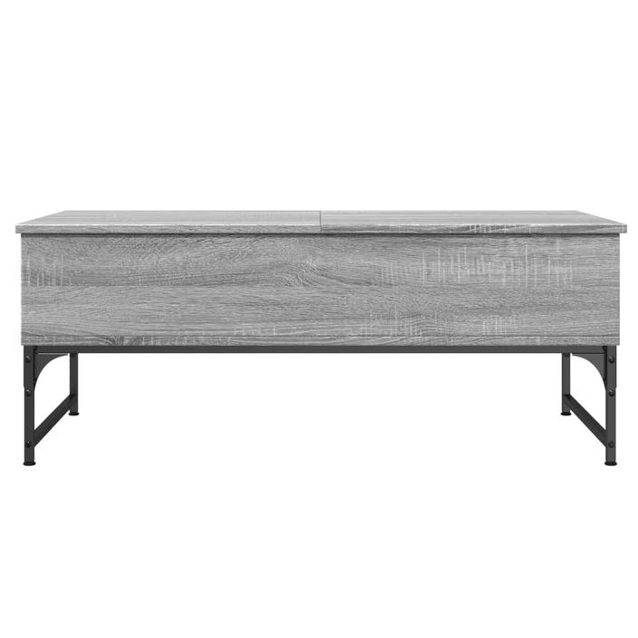 Table basse sonoma gris 100x50x40 cm bois d'ingénierie et métal - Photo n°5