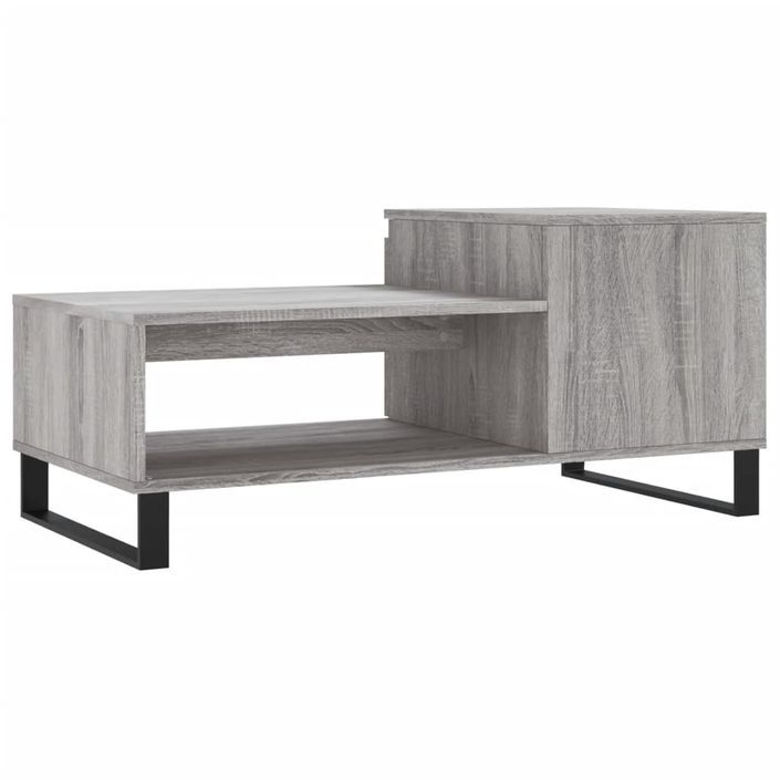 Table basse Sonoma gris 100x50x45 cm Bois d'ingénierie - Photo n°8