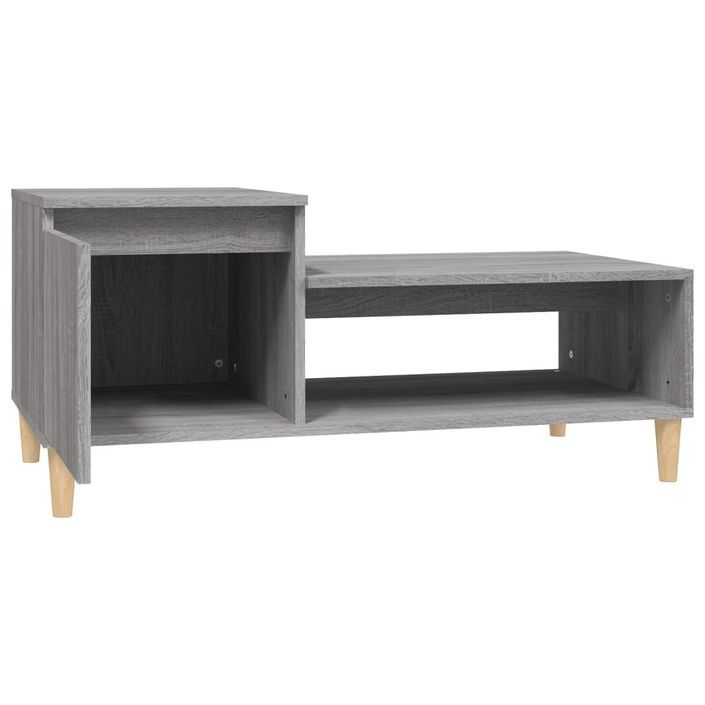 Table basse Sonoma gris 100x50x45 cm Bois d'ingénierie - Photo n°5