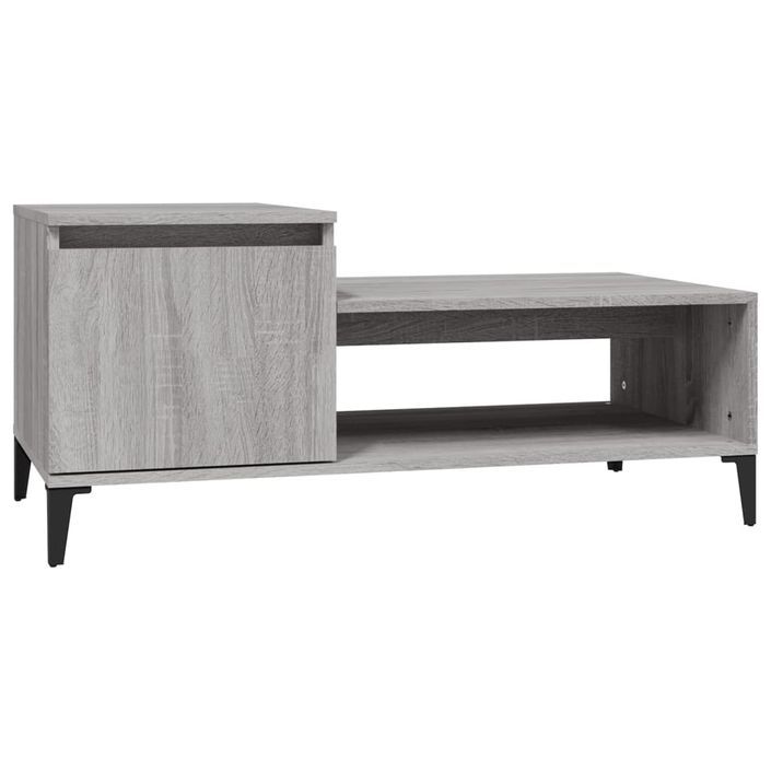 Table basse Sonoma gris 100x50x45 cm Bois d'ingénierie - Photo n°2