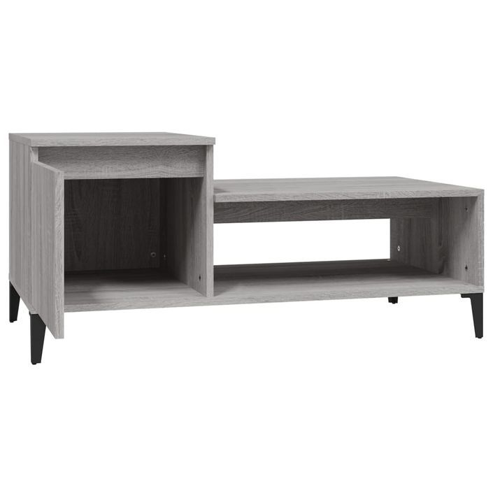 Table basse Sonoma gris 100x50x45 cm Bois d'ingénierie - Photo n°5