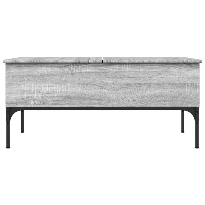 Table basse sonoma gris 100x50x45 cm bois d'ingénierie et métal - Photo n°5