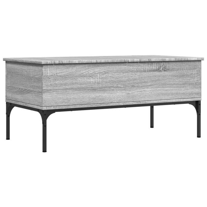 Table basse sonoma gris 100x50x45 cm bois d'ingénierie et métal - Photo n°7