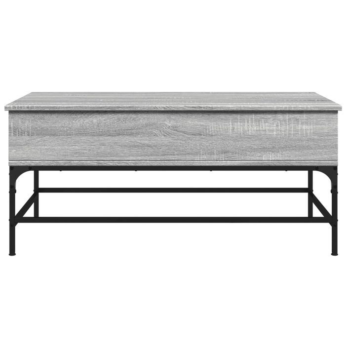 Table basse sonoma gris 100x50x45 cm bois d'ingénierie et métal - Photo n°5