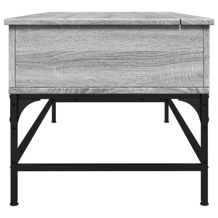 Table basse sonoma gris 100x50x45 cm bois d'ingénierie et métal - Photo n°6