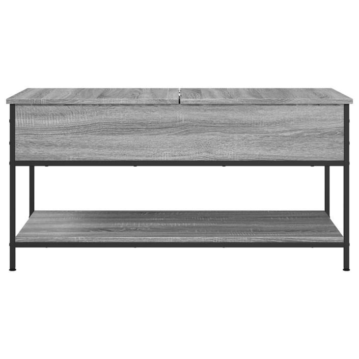 Table basse sonoma gris 100x50x50 cm bois d'ingénierie et métal - Photo n°5