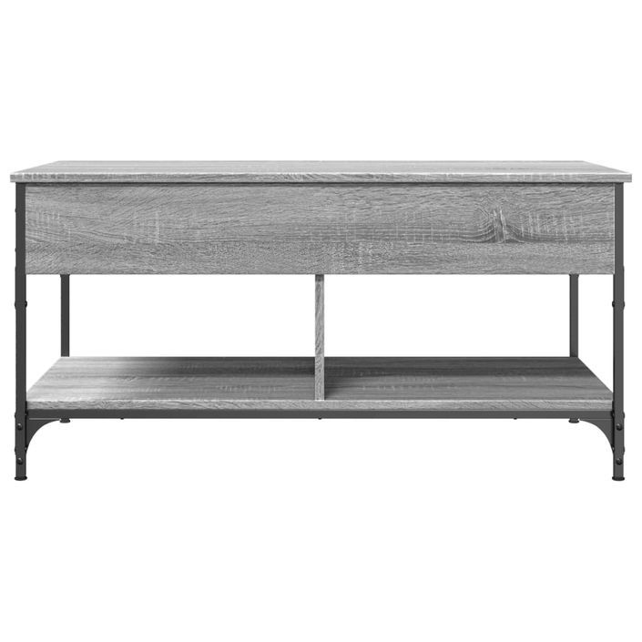 Table basse sonoma gris 100x50x50 cm bois d'ingénierie et métal - Photo n°5